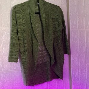 Olive green light woman’s cardigan size large
